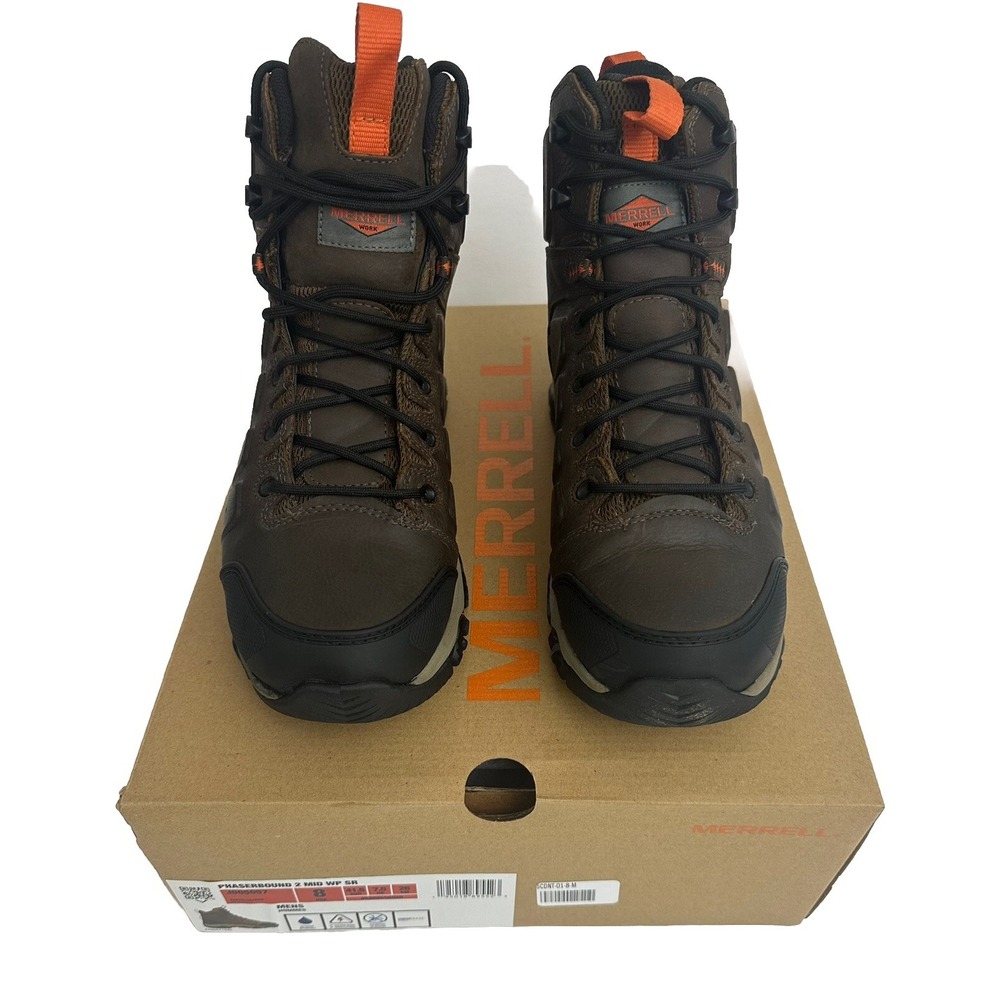 Merrell Men's 6" Phaserbound 2 Mid Carbon Fiber Toe Waterproof Work Boot Size 8